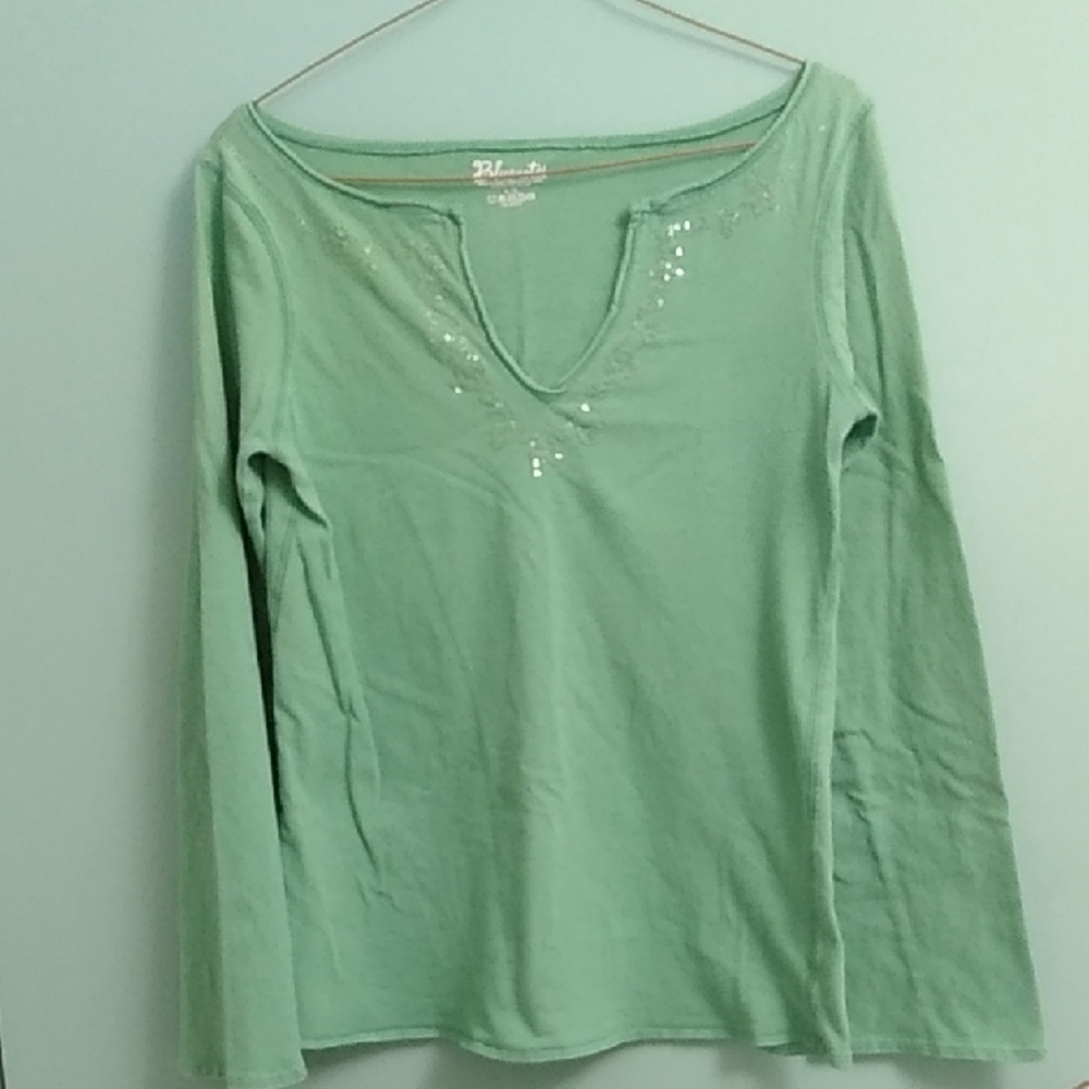 Women's Green Long Sleeve Top SIZE LARGE